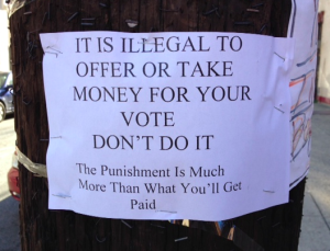 Vote buying is illegal in Hoboken